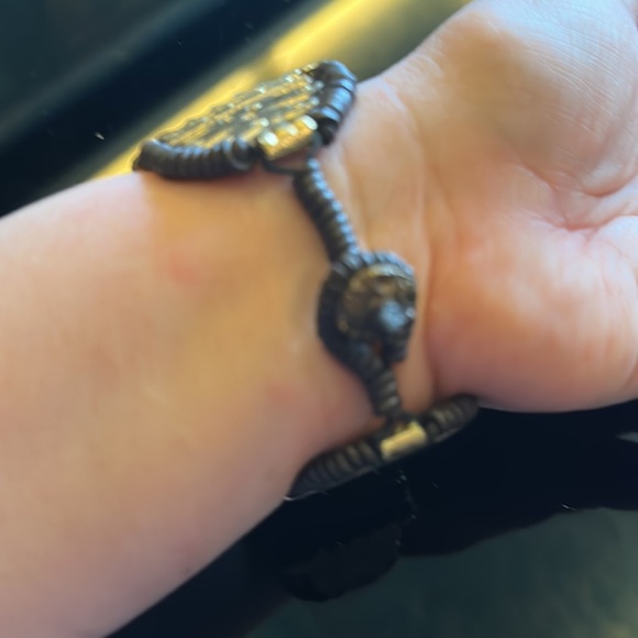 NWT Aztec Necklace set in dual tone gold & faux pearls with bracelet & earrings - Picture 8 of 17